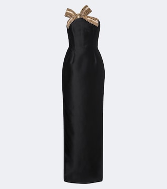 Verzierte Bustier-Robe Venus aus Crêpe | Rebecca Vallance