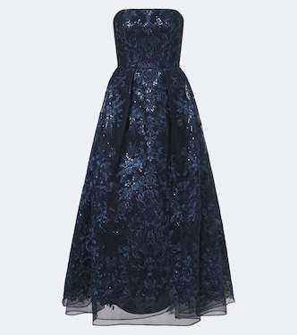 Sequined lace bustier gown | Elie Saab