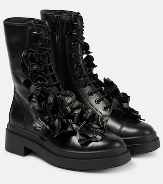 Nari Flowers leather combat boots | Jimmy Choo