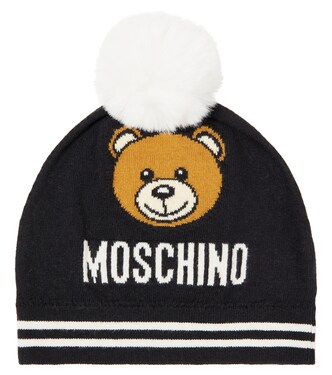 Teddy Bear cotton and wool beanie | Moschino Kids