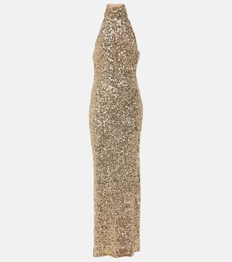 Sequined halterneck gown | Rotate