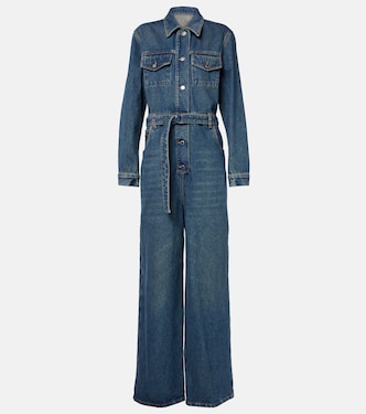 Belted denim jumpsuit | Prada