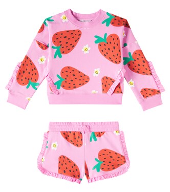 Cotton fleece sweatshirt and shorts set | Stella McCartney Kids