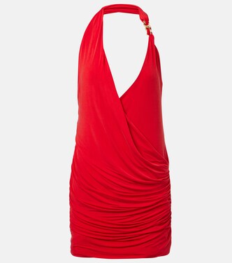 Draped halterneck jersey minidress | Balmain
