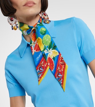 Printed silk twill scarf in multicoloured - Dolce Gabbana | Mytheresa