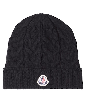 Logo cable-knit wool beanie | Moncler Enfant