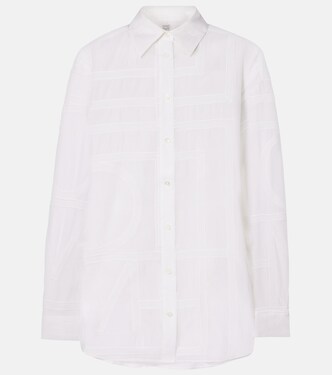 Embroidered cotton and silk voile shirt | Toteme