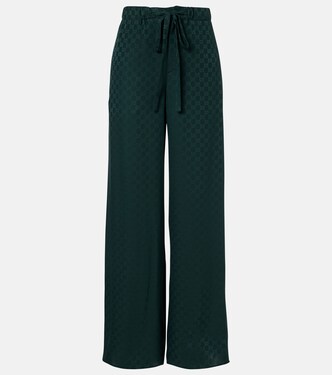 GG silk jacquard wide-leg pants | Gucci