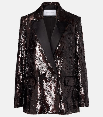 Sequined double-breasted blazer | Veronica Beard