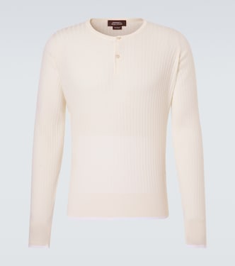 Camiseta con botones Nile de lana y algodón | Wales Bonner