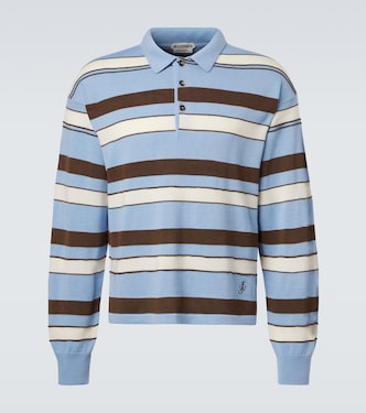 Striped cotton and wool-blend polo shirt | JW Anderson