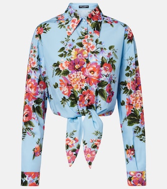 Floral cropped cotton shirt | Dolce&Gabbana