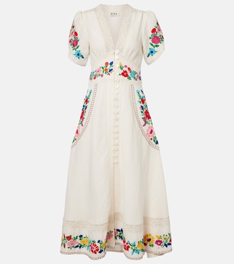 Novara embroidered linen-blend maxi dress | Rixo
