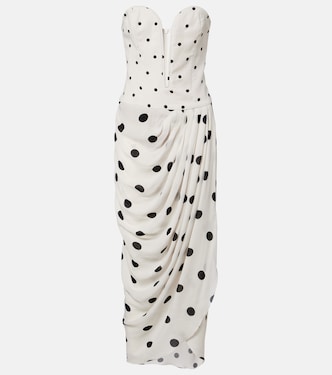 Draped polka-dot bustier dress | Adriana Degreas