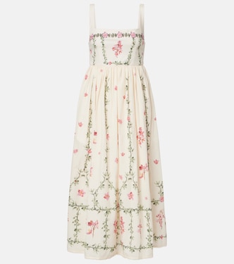 Barbara floral cotton midi dress | Agua by Agua Bendita