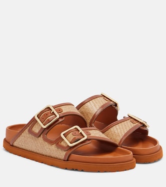 Arizona leather-trimmed woven sandals | Birkenstock 1774