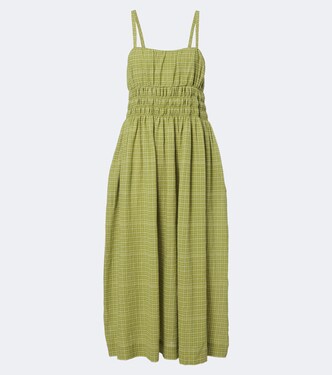 Verona checked cotton midi dress | Asceno