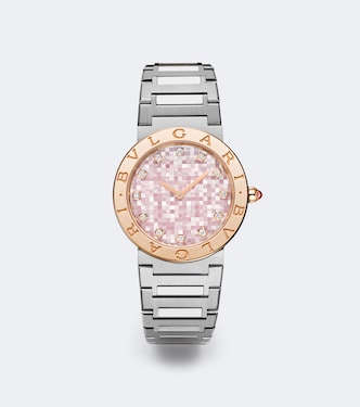 Bvlgari Bvlgari embellished 18kt rose gold and stainless steel watch | Bvlgari