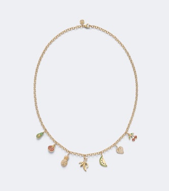 14kt gold charm necklace with gemstones | Sydney Evan