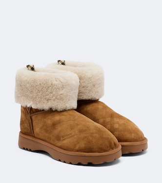 Shearling-lined suede ankle boots | Burberry