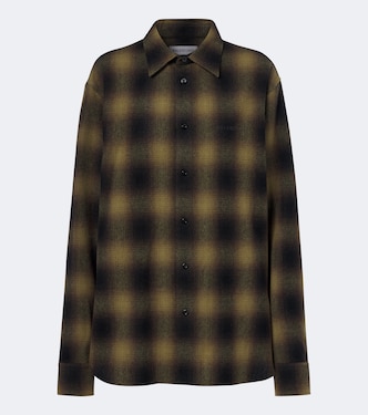 Checked wool-blend flannel overshirt | Balenciaga