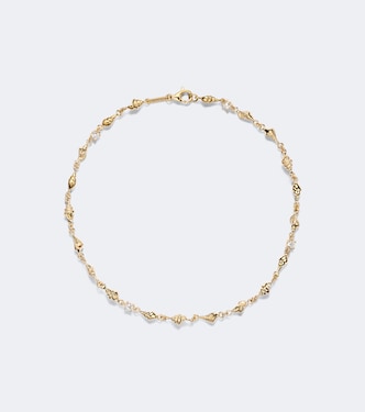 Shell By The Yard 18kt gold anklet with diamonds | Anita Ko