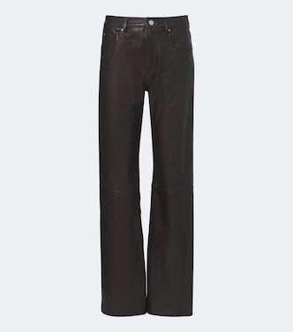 Jean leather straight pants | Arma