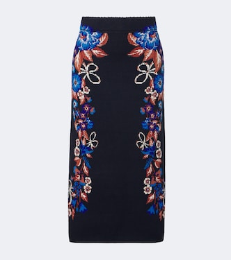 Midirock Bow Garden aus Jacquard-Strick | Farm Rio
