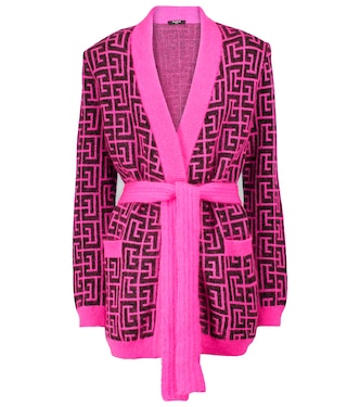 Logo wool-blend knit cardigan | Balmain