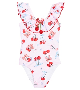 Baby bow-detail printed swimsuit | Monnalisa