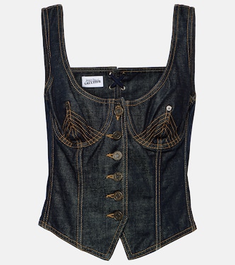 Bustier-Top aus Denim | Jean Paul Gaultier