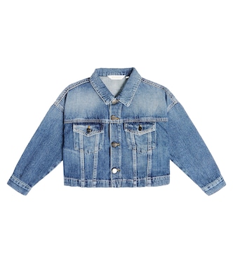 Logo cropped denim jacket | Palm Angels Kids