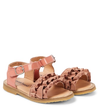 Sandalen Ruffles mit Veloursleder | Petit Nord