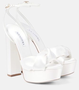 Bridal Olie 140 satin platform sandals | Aquazzura