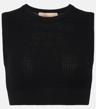 Ribbed-knit cotton-blend crop top | Aya Muse