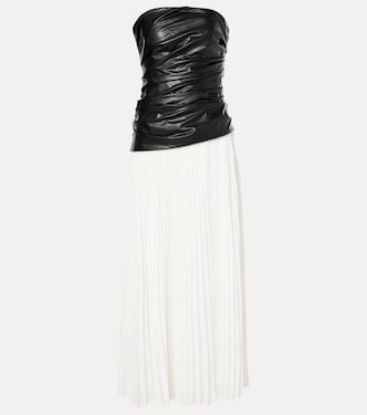 Arie strapless faux leather midi dress | Simkhai
