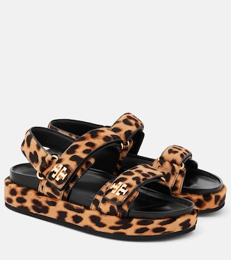 Kira leopard-print calf hair platform sandals | Tory Burch