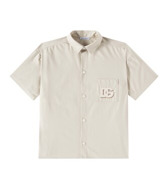 DG cotton-blend gabardine shirt | Dolce&Gabbana Kids