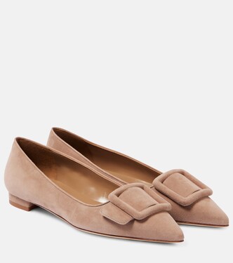 Ballerines Maysalepumpflat en daim | Manolo Blahnik