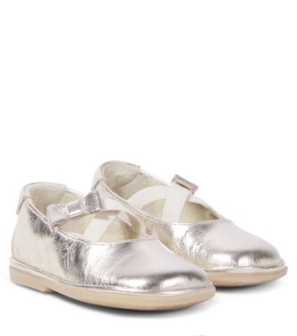Baby metallic leather ballet flats | PèPè