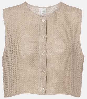 Stella sequined linen-blend top | Leset