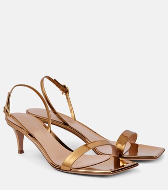 Ribbon 55 metallic leather sandals | Gianvito Rossi