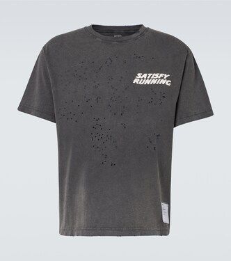 MothTech distressed cotton jersey T-shirt | Satisfy