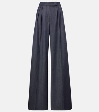 Baden pleated virgin wool wide-leg pants | Max Mara