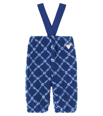 Baby Flower checked fleece pants | Tinycottons