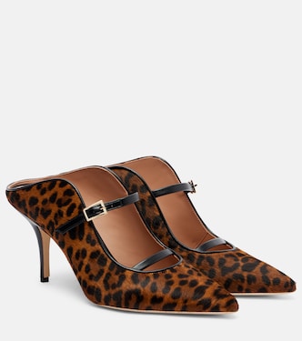 Mules Gala 70 en cuir façon poulain à motif léopard | Malone Souliers