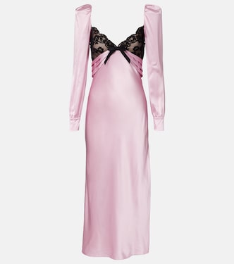 Robe midi en soie et dentelle | Alessandra Rich