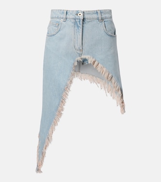 Asymmetric distressed denim miniskirt | Blumarine