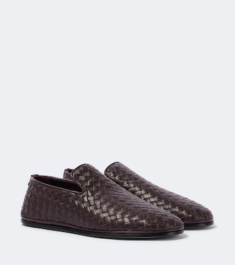 Sunday Intrecciato leather slip-on shoes | Bottega Veneta
