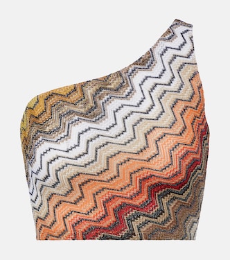 One-shoulder lamé crop top | Missoni